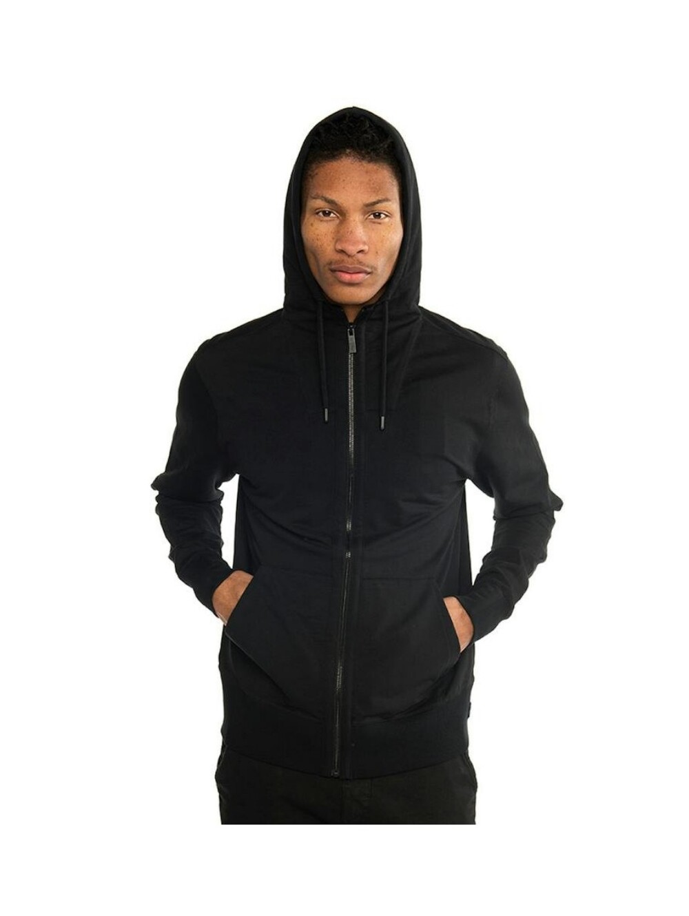 Good Man Brand Pro Zip Hoodie Quilted Jacquard Men's Black Jacket XL